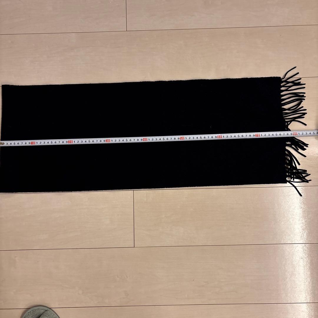 AGNONA 100%カシミヤ ネイビーマフラー　黒　USED