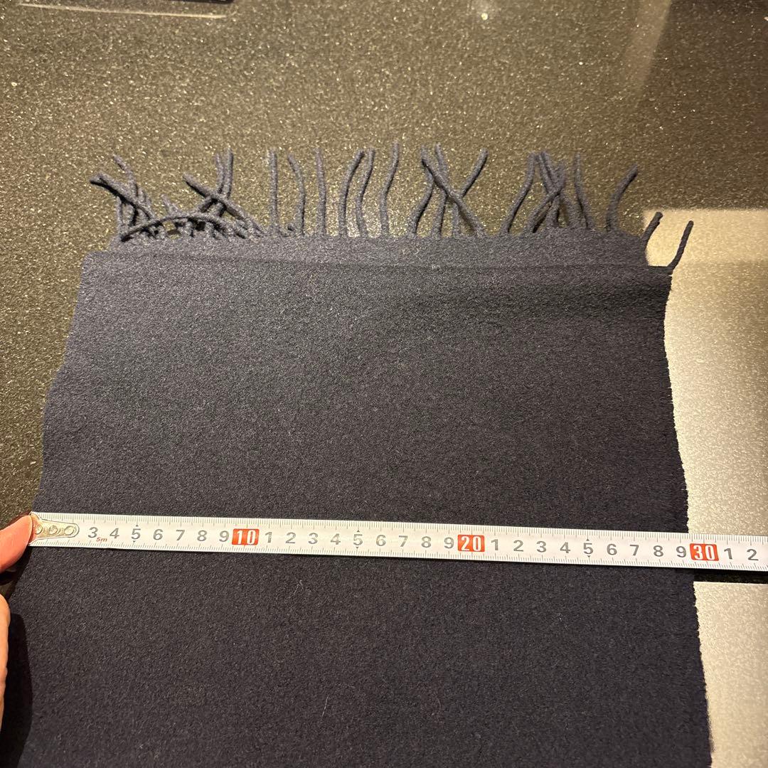 AGNONA 100%カシミヤ ネイビーマフラー　黒　USED