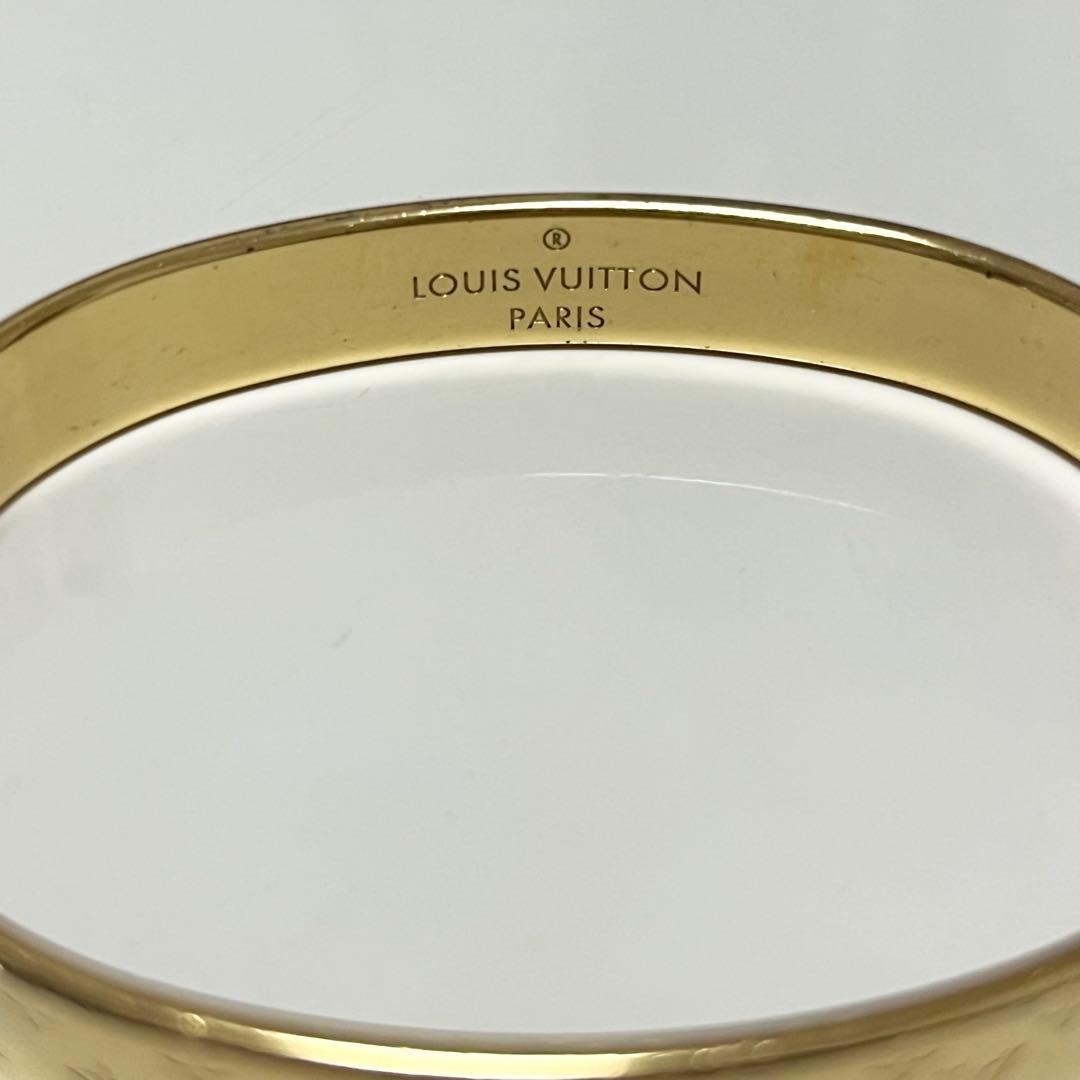 ルイヴィトン Louis Vuitton ナノグラム PM バングル ゴールド