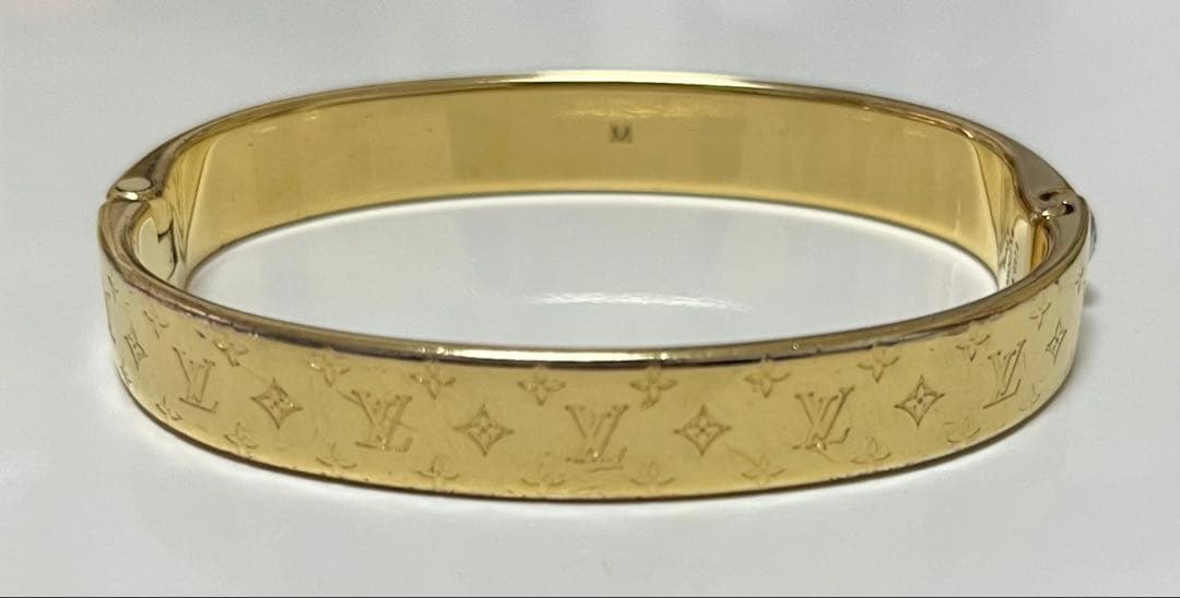 ルイヴィトン Louis Vuitton ナノグラム PM バングル ゴールド