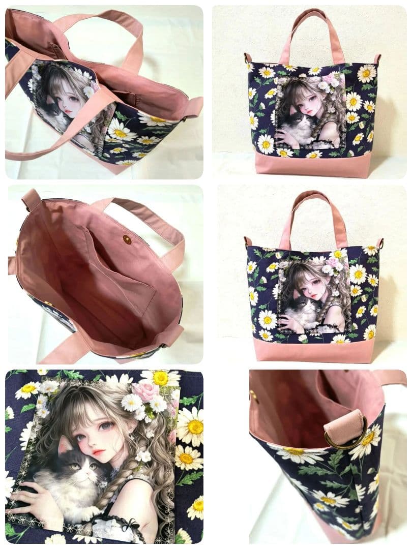 ななごん様】ハンドメイドオーダー★女の子★マグネットボタン付きトートバッグ　７点