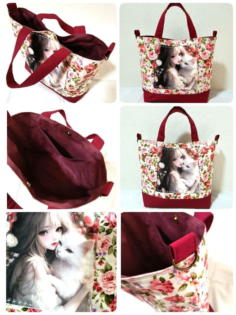 ななごん様】ハンドメイドオーダー★女の子★マグネットボタン付きトートバッグ　７点