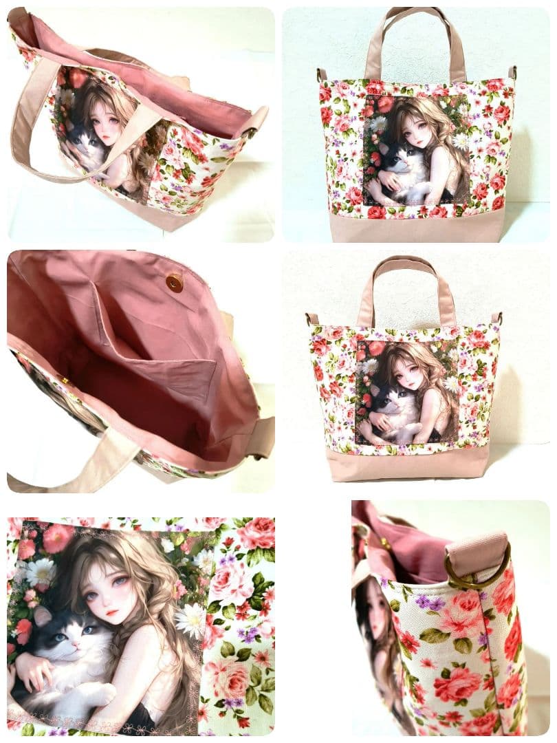 ななごん様】ハンドメイドオーダー★女の子★マグネットボタン付きトートバッグ　７点