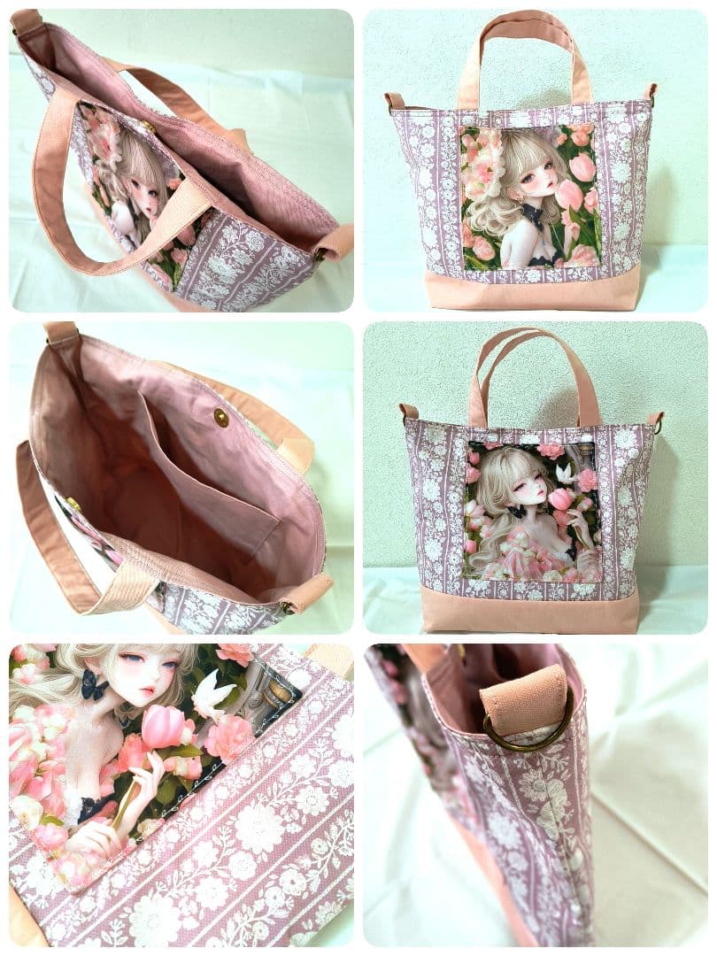 ななごん様】ハンドメイドオーダー★女の子★マグネットボタン付きトートバッグ　７点