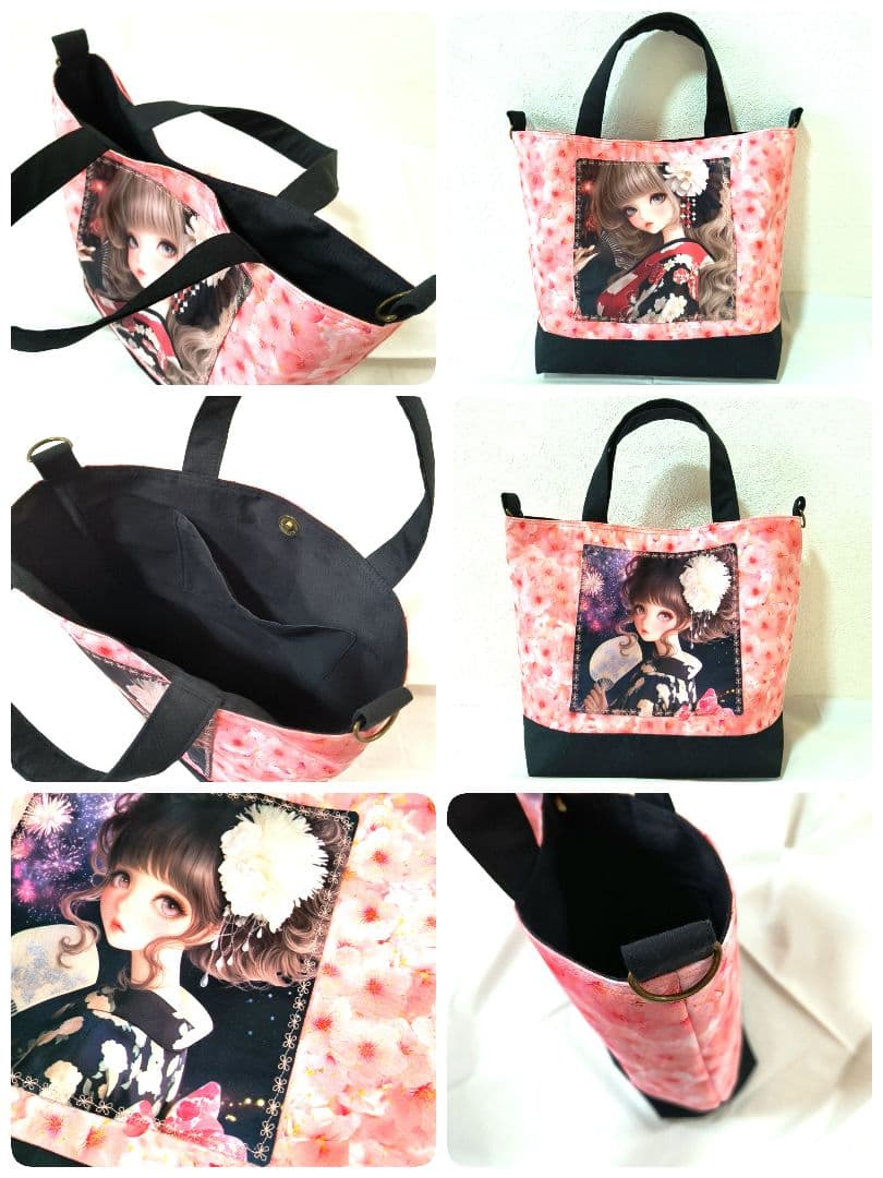 ななごん様】ハンドメイドオーダー★女の子★マグネットボタン付きトートバッグ　７点