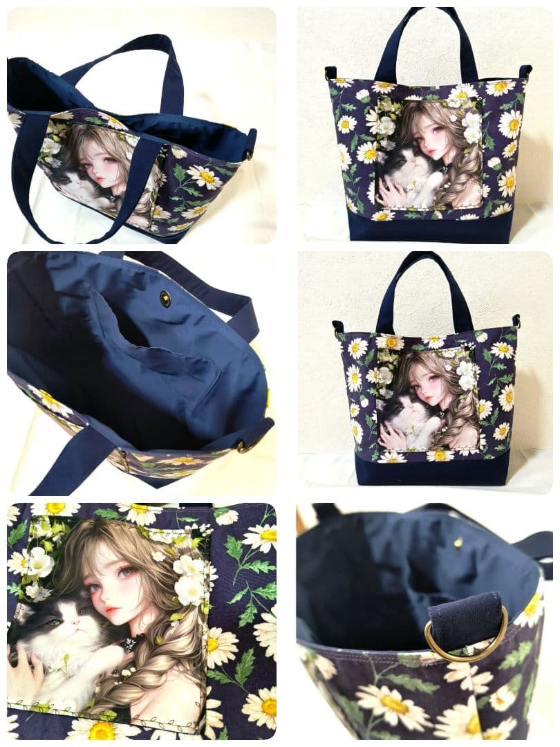 ななごん様】ハンドメイドオーダー★女の子★マグネットボタン付きトートバッグ　７点