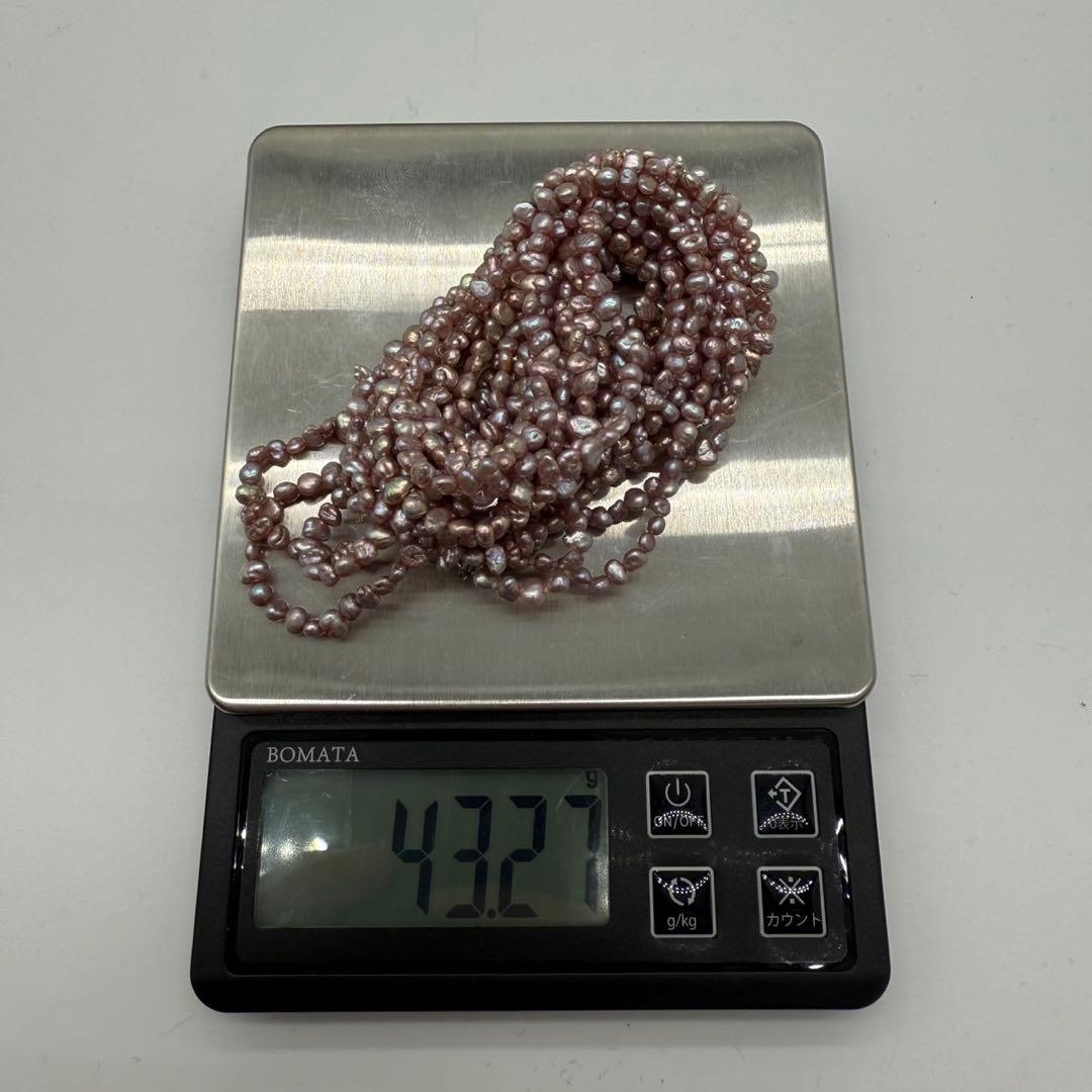 TASAKI PEARLS 田崎真珠 小粒パール ロングネックレス ピンク系