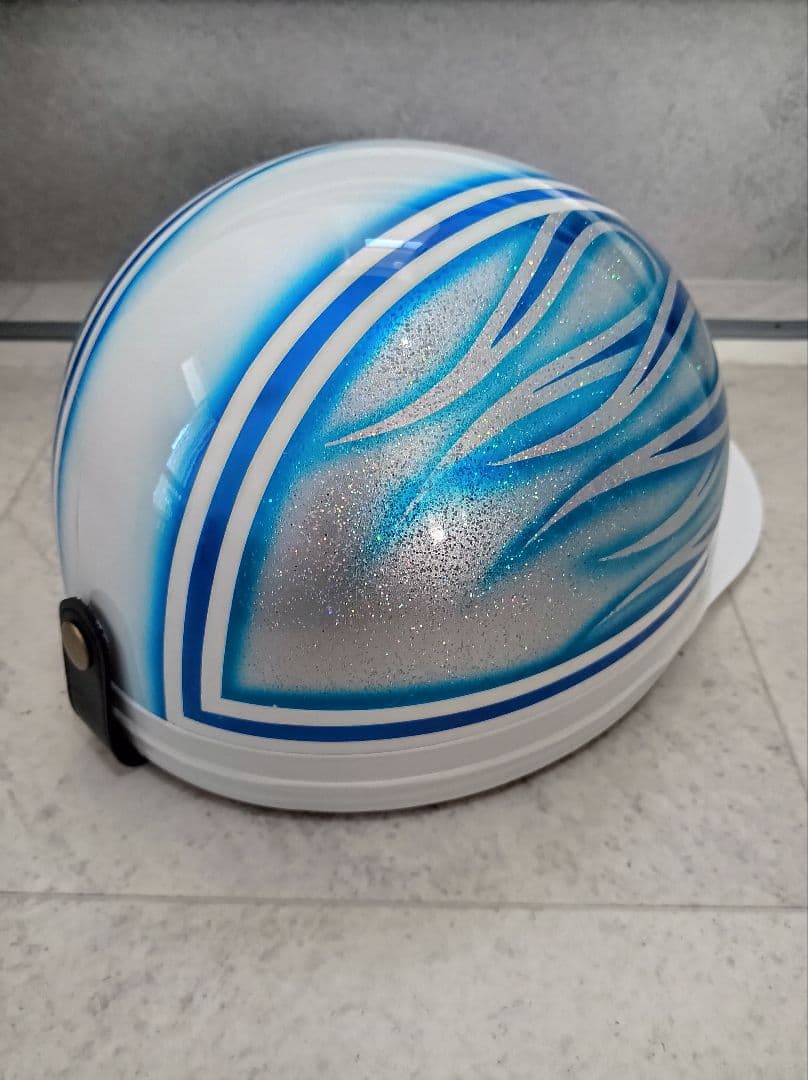 カスタムコルク半　白✘Candyブルーファイヤー　七色ラメ