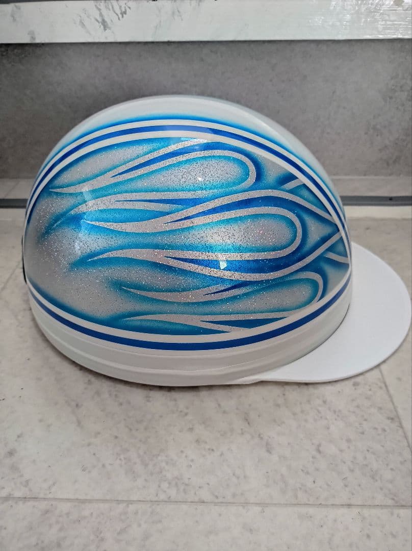 カスタムコルク半　白✘Candyブルーファイヤー　七色ラメ