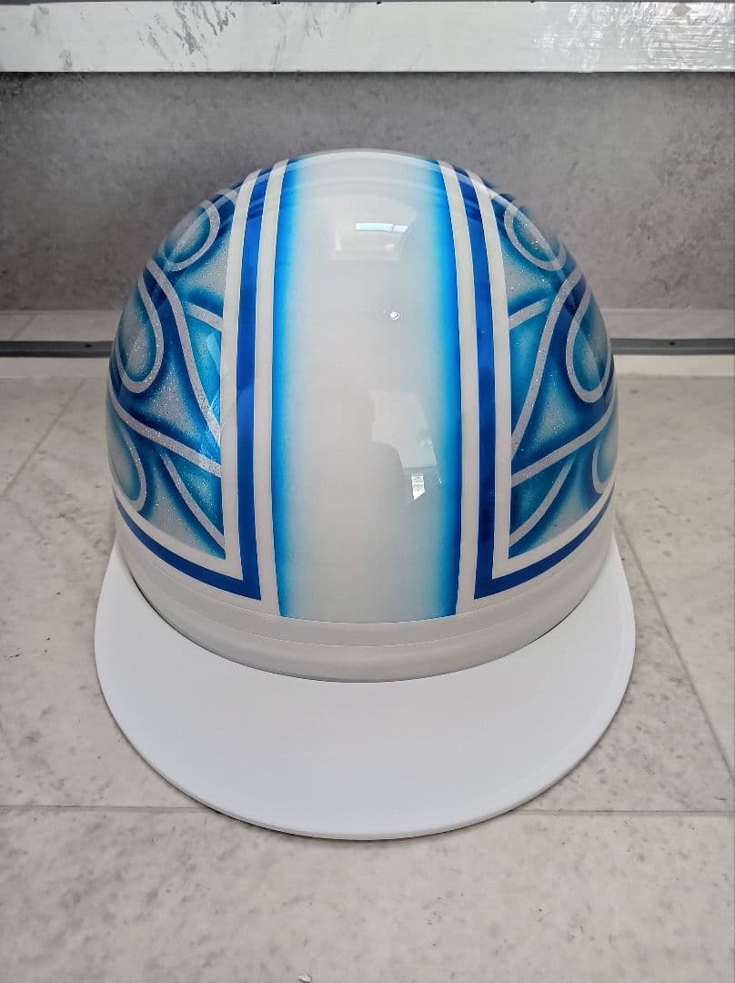 カスタムコルク半　白✘Candyブルーファイヤー　七色ラメ