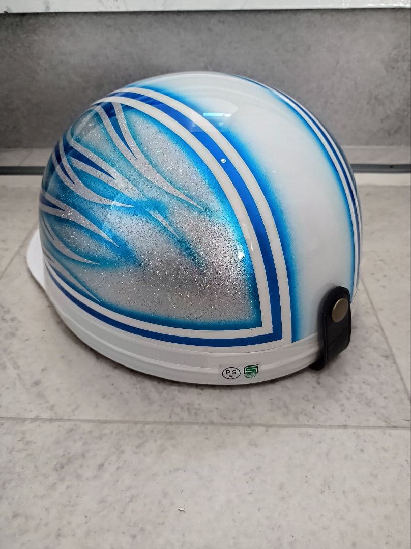 カスタムコルク半　白✘Candyブルーファイヤー　七色ラメ