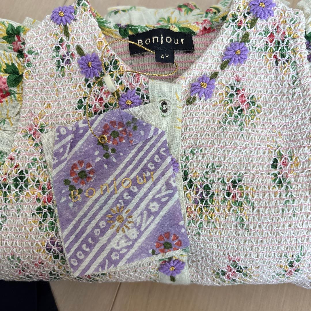 値下げ　新品未使用　Bonjour diary ノースリーブワンピース 4Y