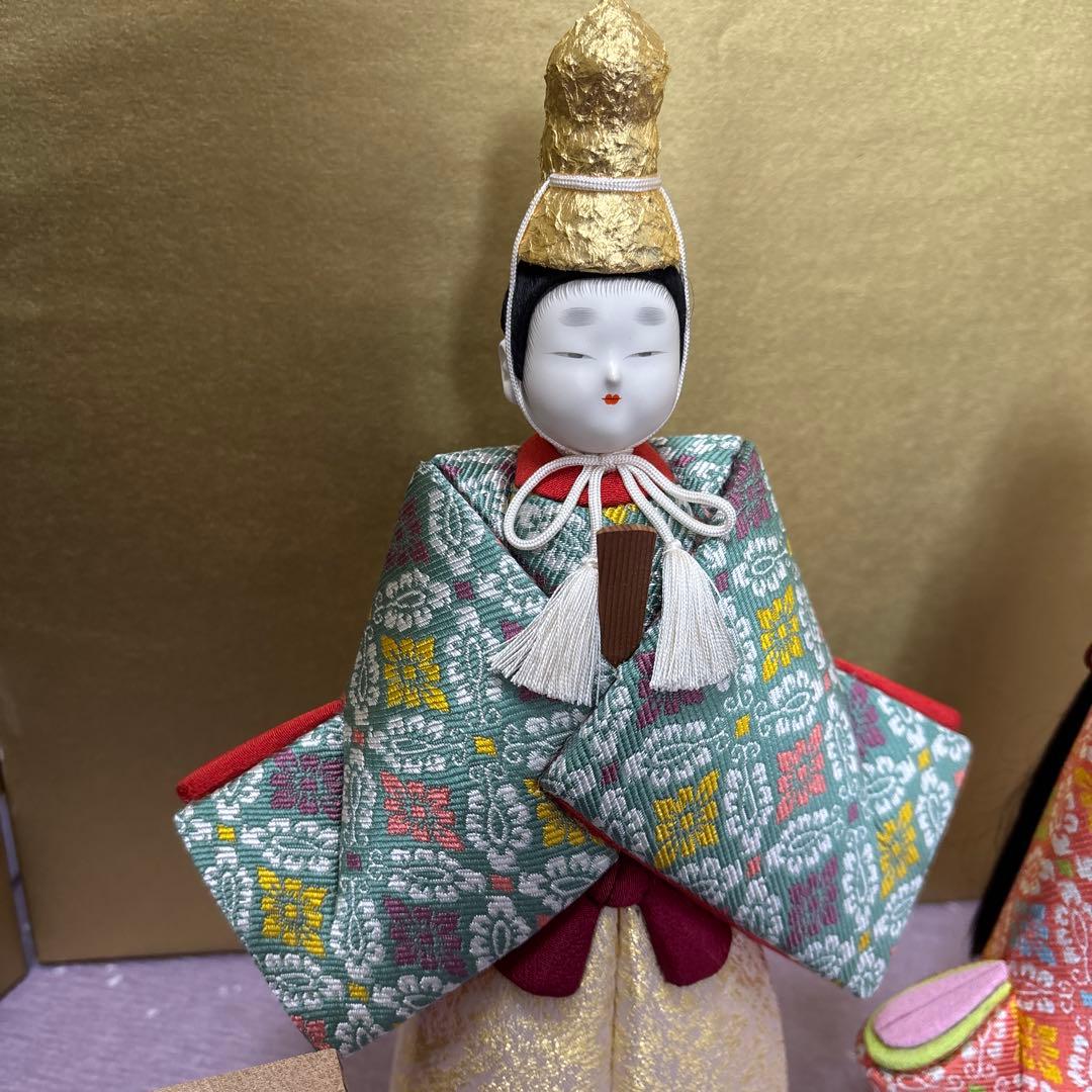 ひな人形　木目込み　立ち雛　鈴木賢一　親王飾り