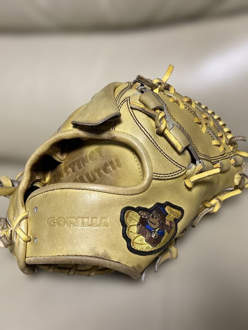 ごりら印の野球道具　硬式グローブ イエロー　30cm