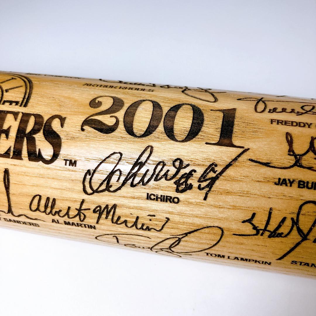 シアトル マリナーズ サイン入りバット 2001 イチローサイン有り|3098|