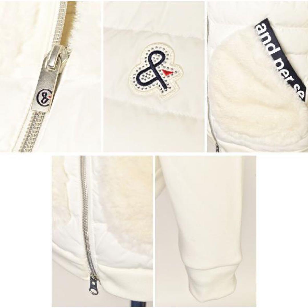 【美品】and per se 中綿切替ブルゾン L 白 防寒 ゴルフ 現行