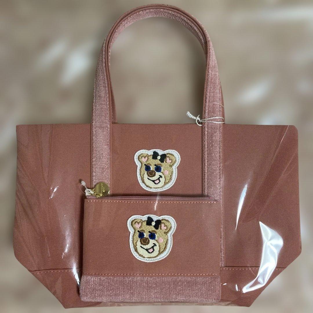 オールドテディガールワッペンポーチ トートバッグ　小さいサイズセット