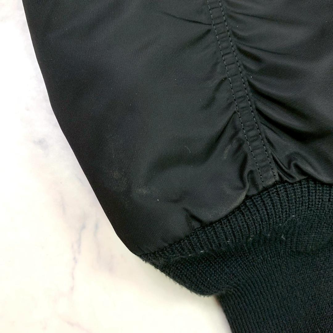 ALPHA B-15 フライトジャケット 襟ボア ブラック メンズ L　E017