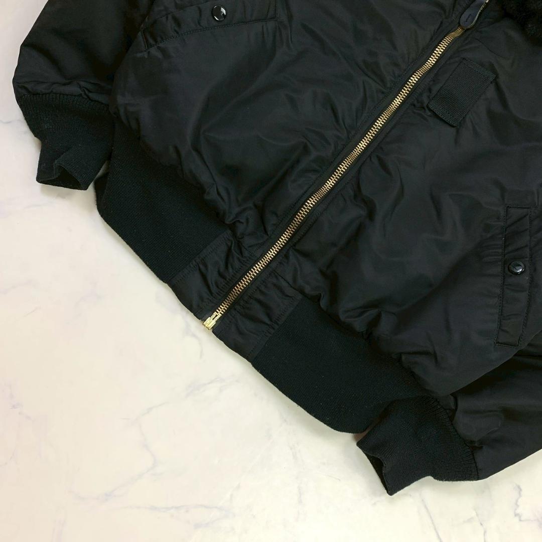 ALPHA B-15 フライトジャケット 襟ボア ブラック メンズ L　E017