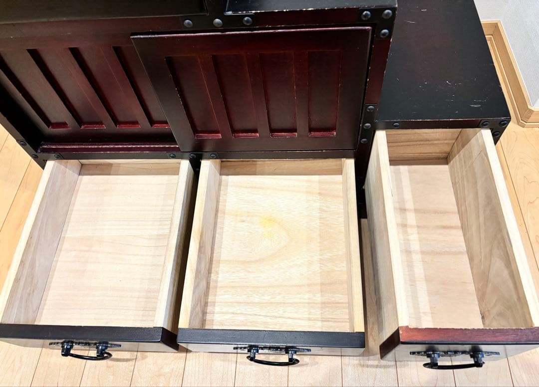 階段箪笥 インテリア 昭和レトロ 和箪笥 民芸調家具 アンティーク　①