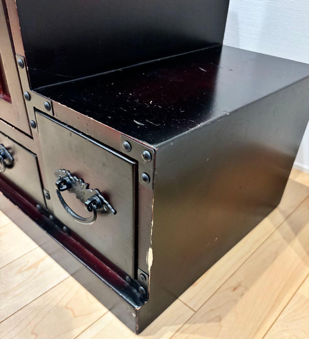 階段箪笥 インテリア 昭和レトロ 和箪笥 民芸調家具 アンティーク　①