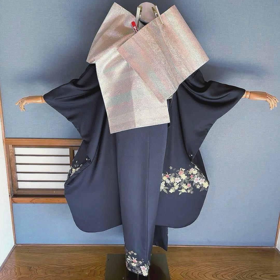 振袖フルセット　金彩加工友禅　成人式振袖　振袖　裄丈69 バタフライ