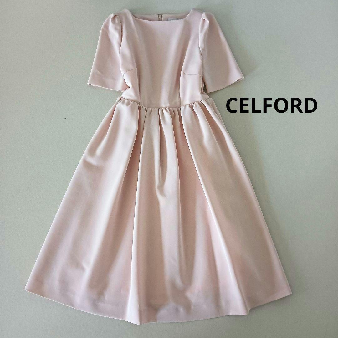 セルフォード フィット&フレアワンピース Aライン フォーマル ピンク