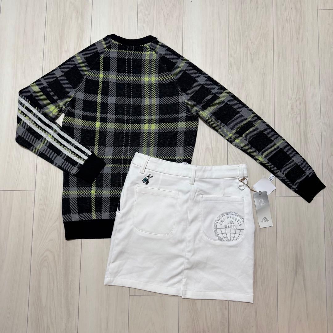 新品 アディダス セットアップ ゴルフウェア 秋冬 ニット セーター スカート