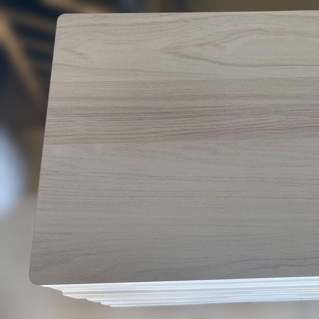 プラスチック 洋タンス 収納ケース 4段 木製天板 ホワイト