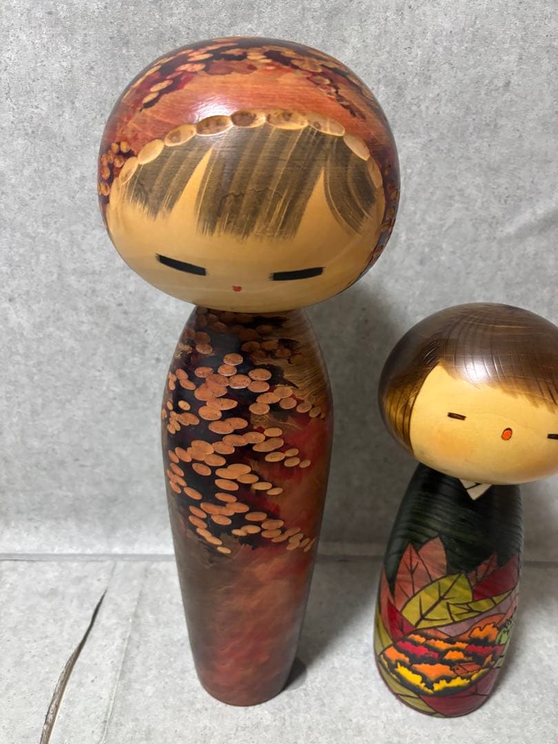 創作こけし　2個セット　彩秋　卯三郎こけし