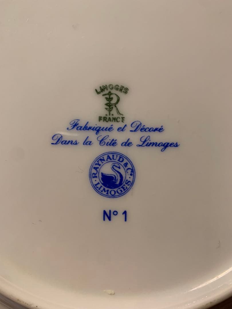 フランス製 手描き風景画の皿 6枚セット