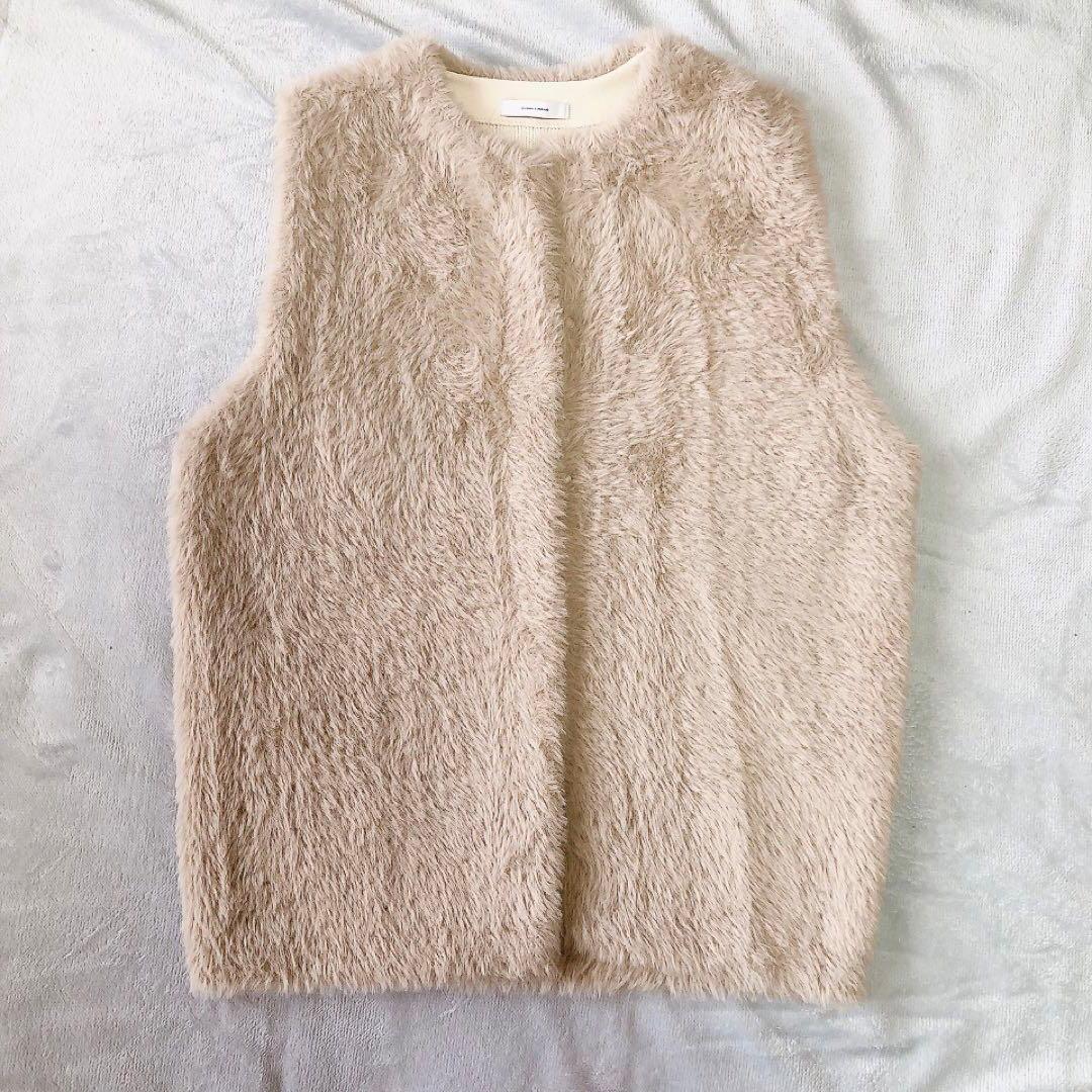 【新品タグ付き】ジャーナルスタンダード ダブルフェイスフェザークルーネックベスト