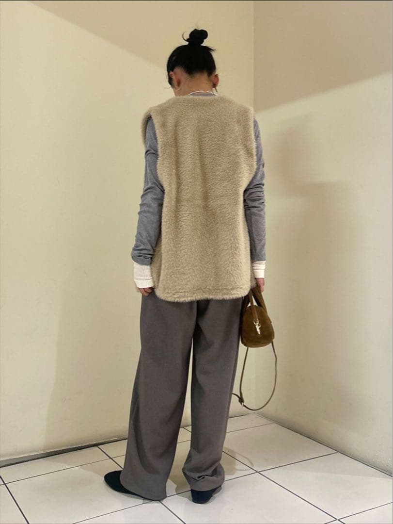 【新品タグ付き】ジャーナルスタンダード ダブルフェイスフェザークルーネックベスト