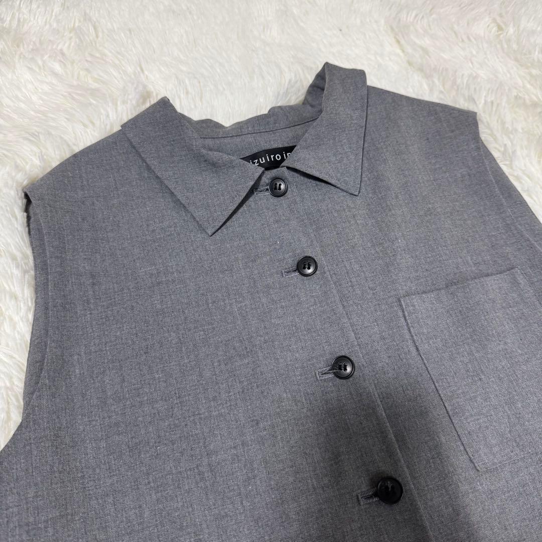 美品✨近年モデル ミズイロインド シャツカラーサロペット グレー フリーサイズ
