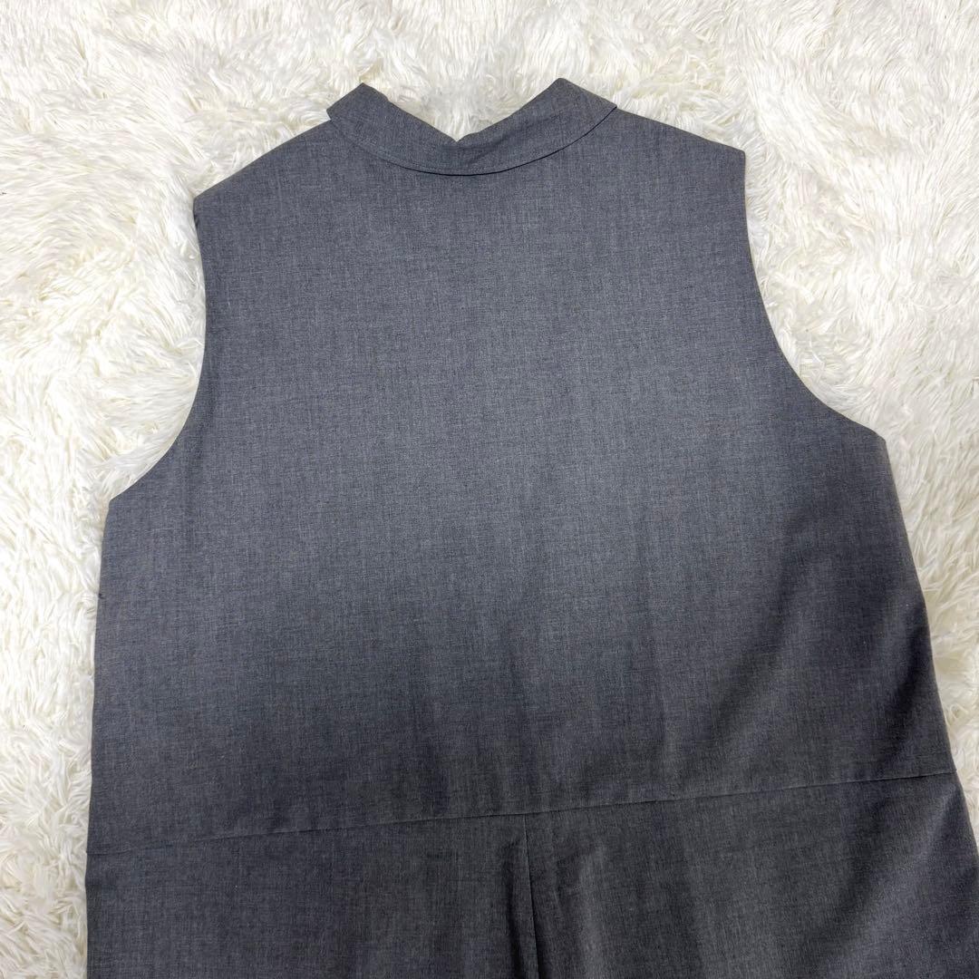 美品✨近年モデル ミズイロインド シャツカラーサロペット グレー フリーサイズ