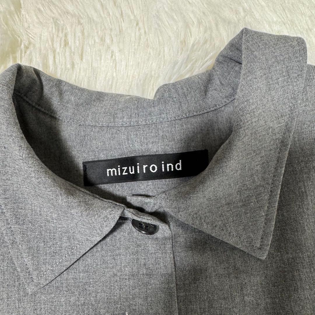 美品✨近年モデル ミズイロインド シャツカラーサロペット グレー フリーサイズ