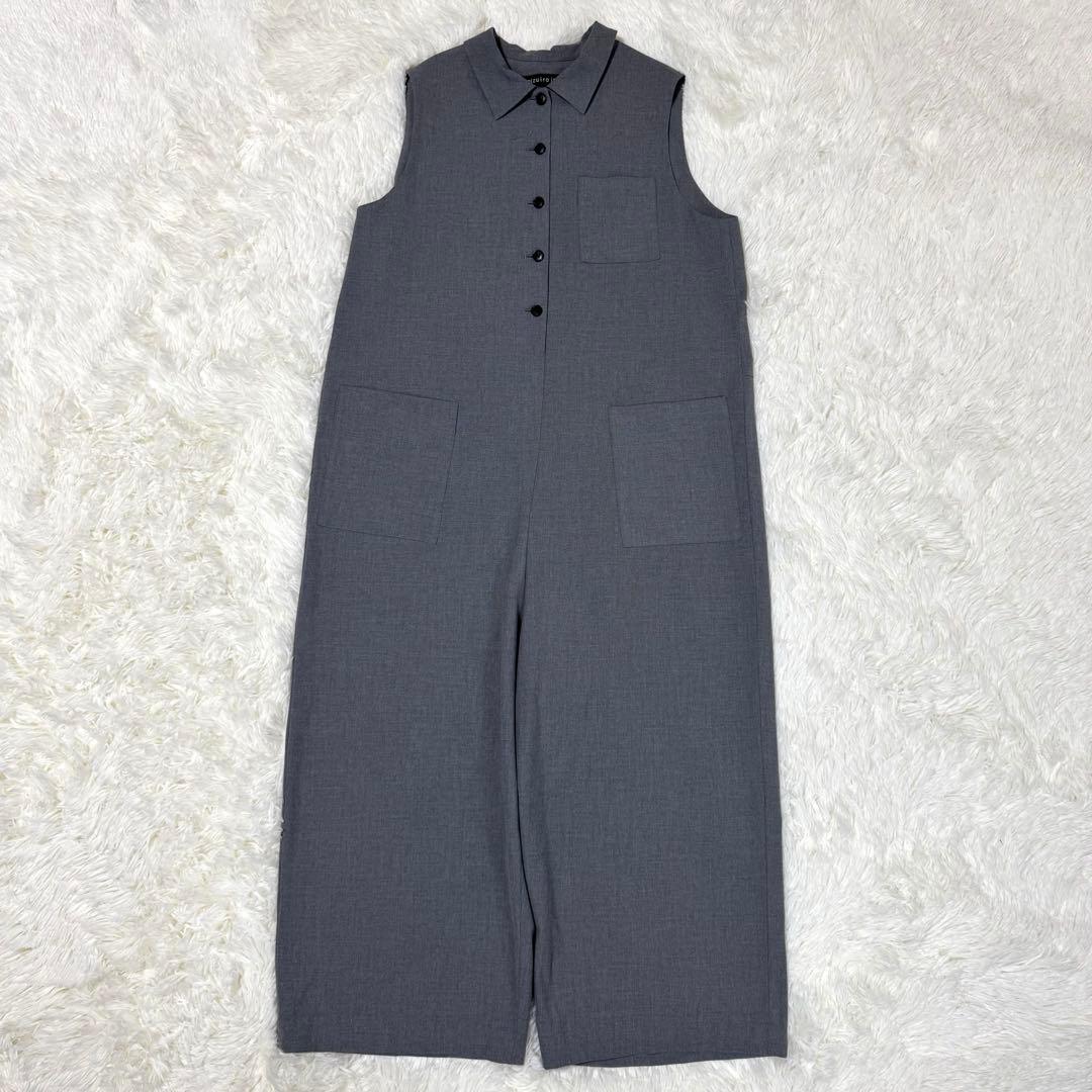 美品✨近年モデル ミズイロインド シャツカラーサロペット グレー フリーサイズ