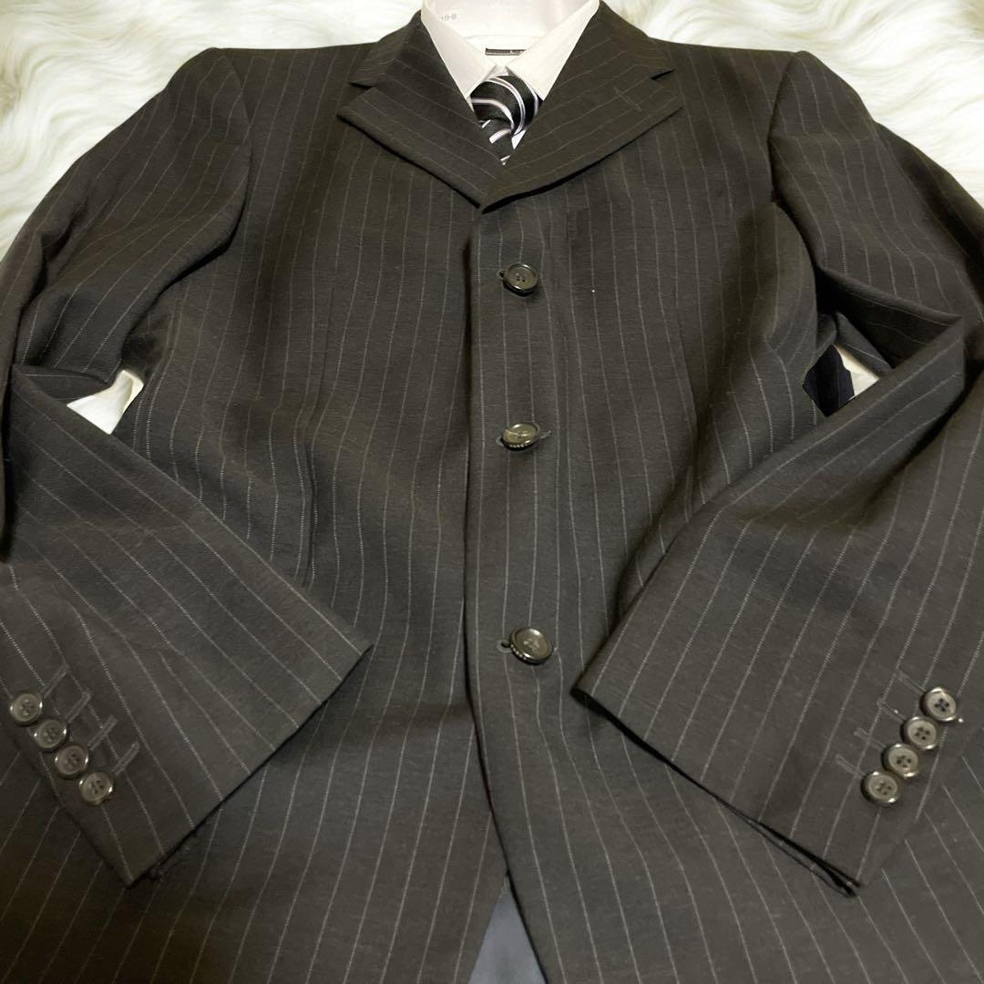 極美品☆GUCCI☆グッチ☆スーツセットアップ☆ストライプ柄☆黒☆48☆L