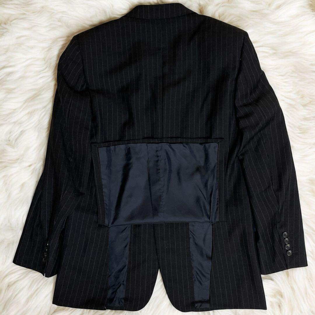 極美品☆GUCCI☆グッチ☆スーツセットアップ☆ストライプ柄☆黒☆48☆L