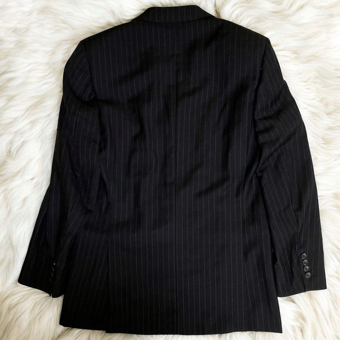 極美品☆GUCCI☆グッチ☆スーツセットアップ☆ストライプ柄☆黒☆48☆L