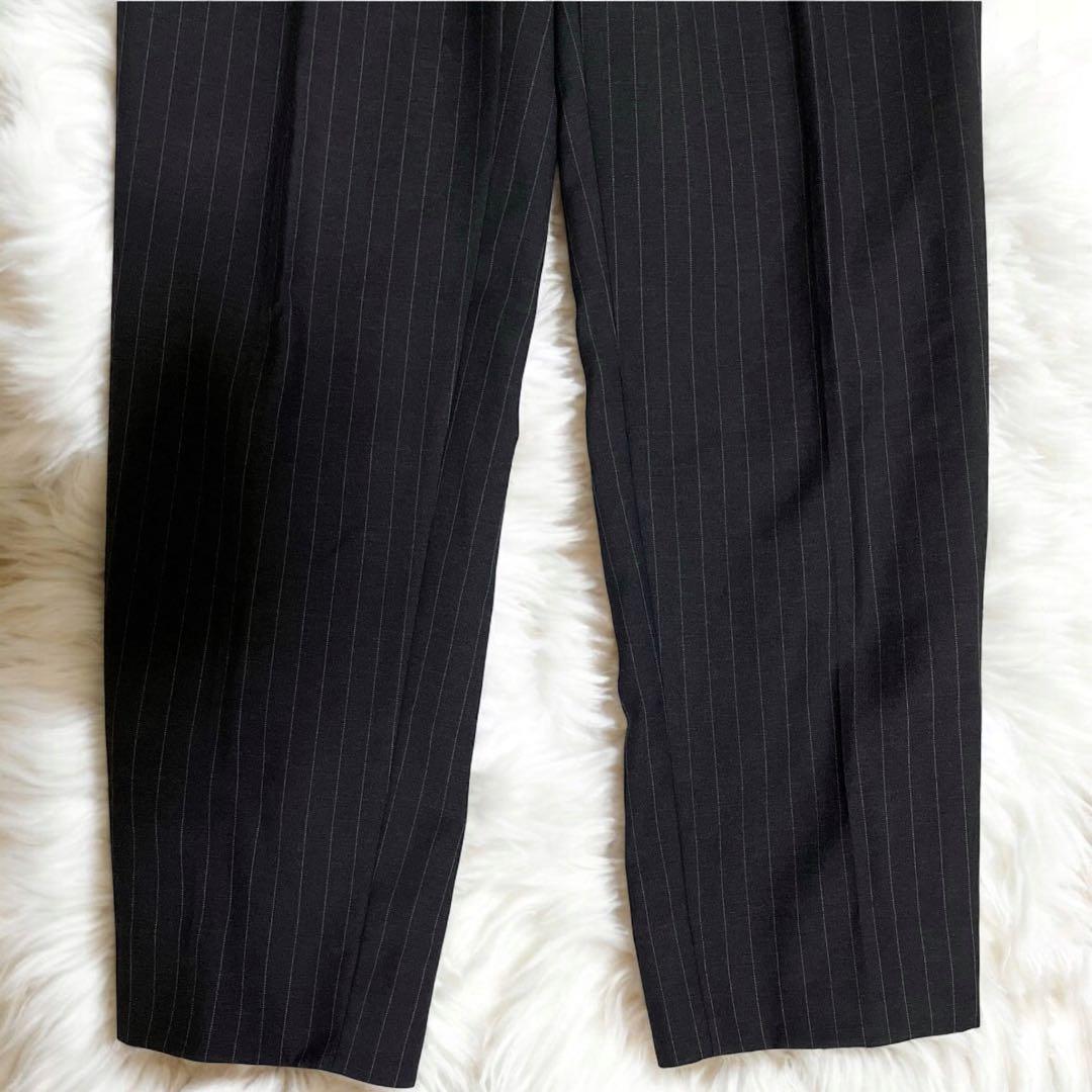 極美品☆GUCCI☆グッチ☆スーツセットアップ☆ストライプ柄☆黒☆48☆L