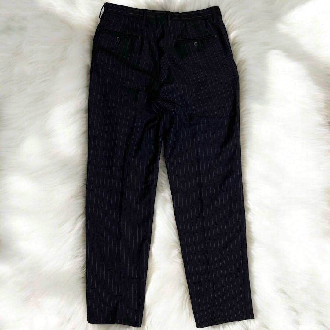 極美品☆GUCCI☆グッチ☆スーツセットアップ☆ストライプ柄☆黒☆48☆L