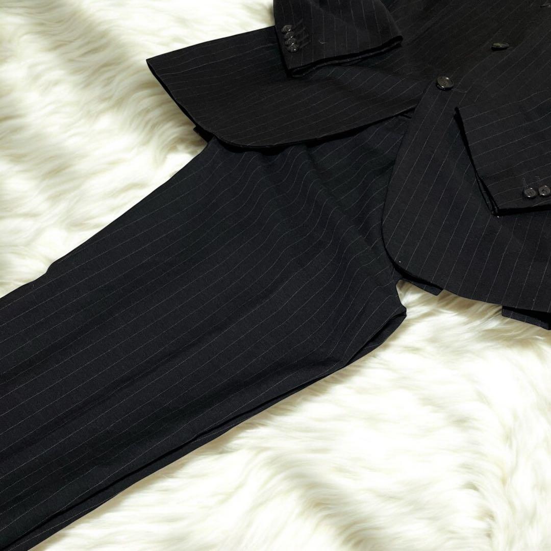 極美品☆GUCCI☆グッチ☆スーツセットアップ☆ストライプ柄☆黒☆48☆L