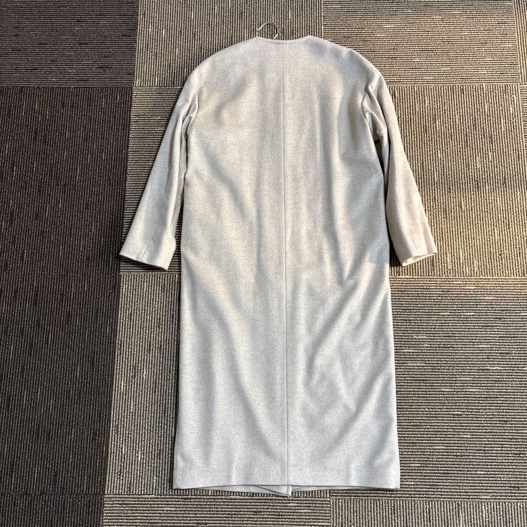 トゥモローランド ピュアカシミヤ100% ロングコート ベージュ　ノーカラー