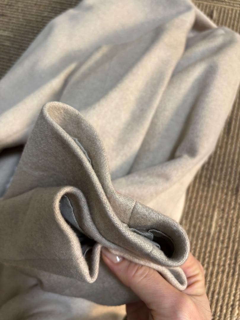 トゥモローランド ピュアカシミヤ100% ロングコート ベージュ　ノーカラー