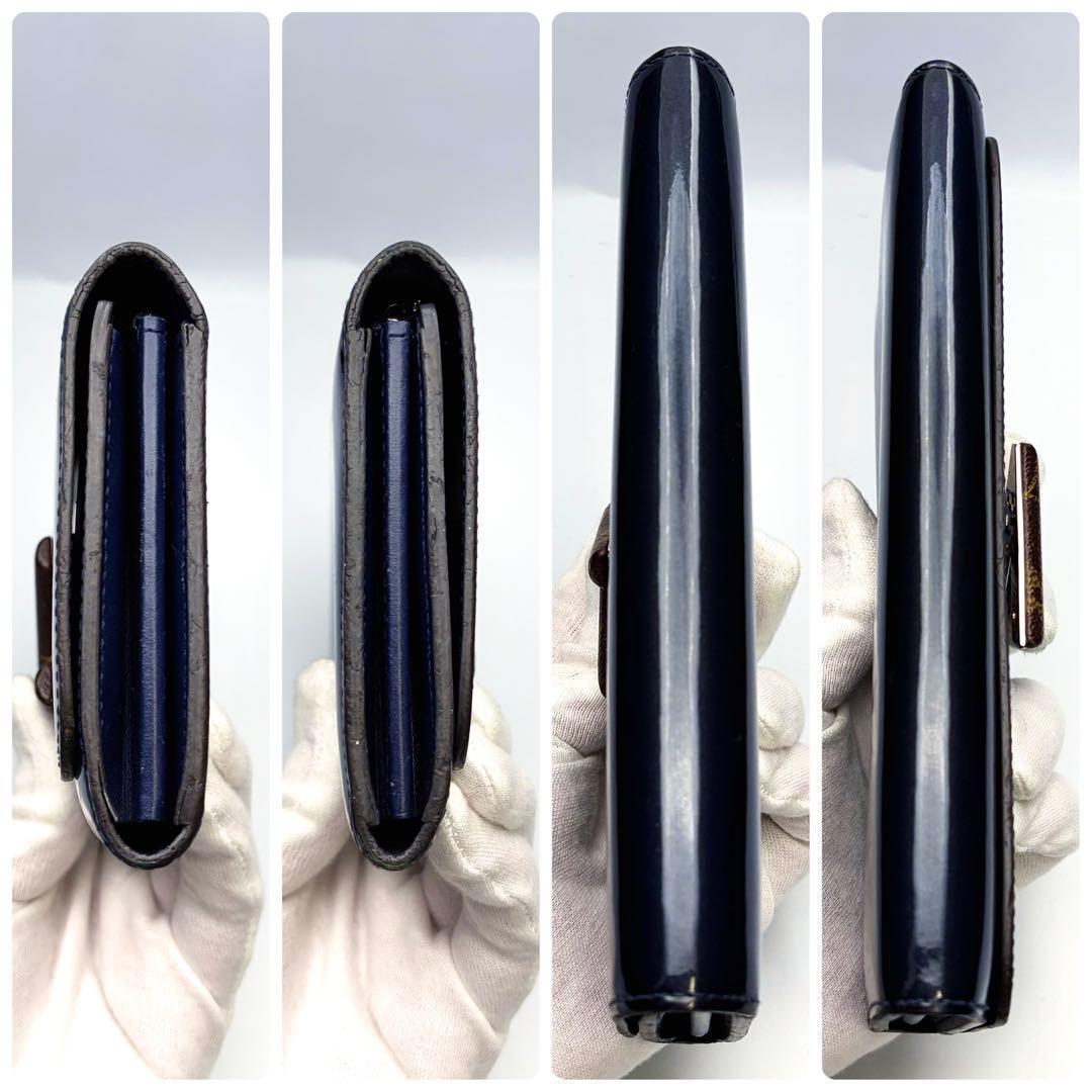 ルイヴィトン ポルトフォイユ ツイスト ヴェルニ ネイビー 正規品保証Z415