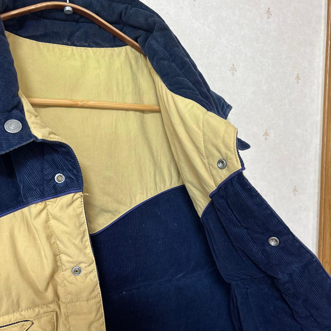 フラットヘッド　リバーシブルダウンベスト 42 ベージュ ネイビー