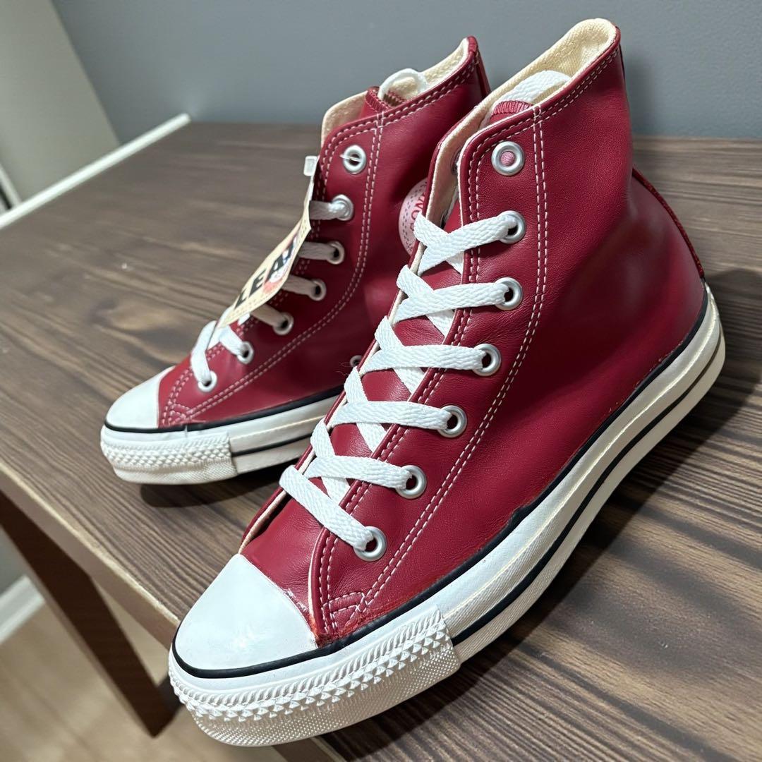 【USA製デッドストック‼︎】コンバース　レザーオールスター Hi 稀少なレッド