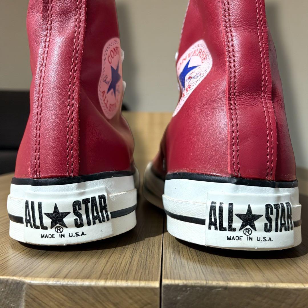 【USA製デッドストック‼︎】コンバース　レザーオールスター Hi 稀少なレッド