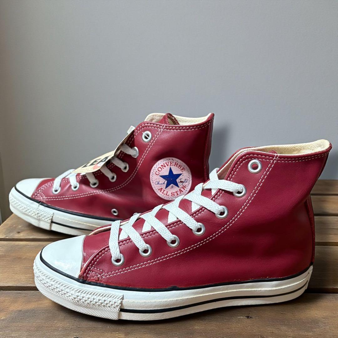 【USA製デッドストック‼︎】コンバース　レザーオールスター Hi 稀少なレッド